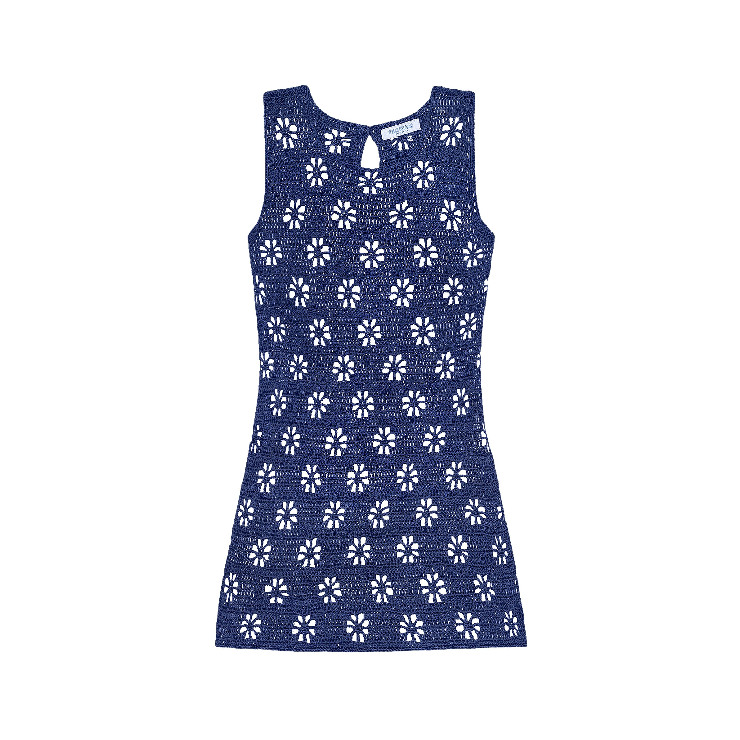 Floral Crochet Mini Dress Navy / S Floral Crochet Mini Dress Navy / S