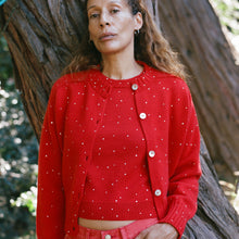 Load image into Gallery viewer, Rhinestone Cashmere Cardigan
