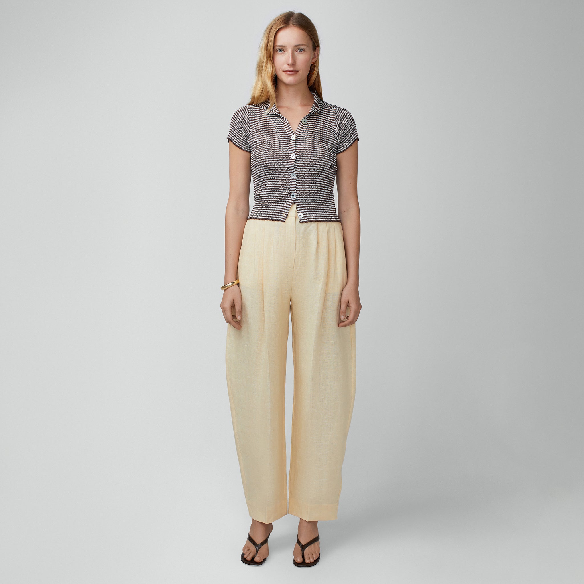 Micro Stripe Short Sleeve Cardigan – Calle Del Mar