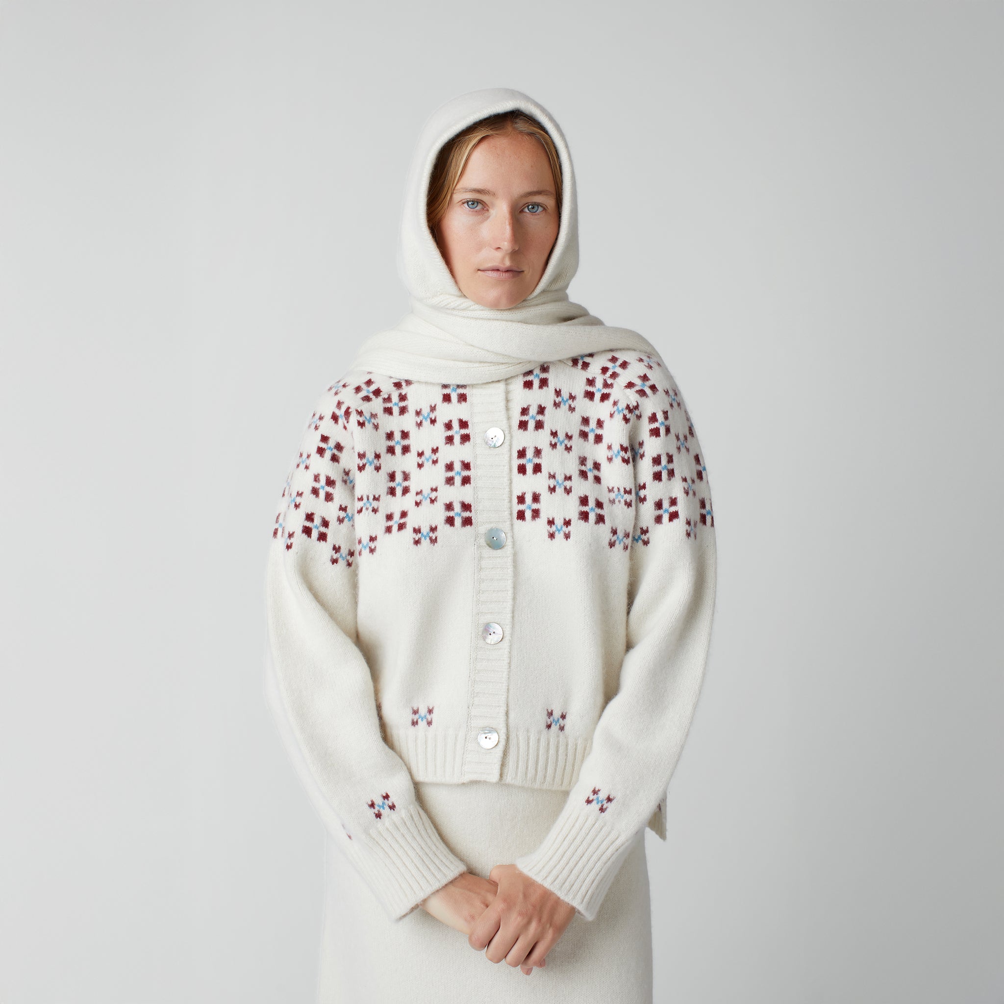 Winter Fair Isle Hoodie Scarf – Calle Del Mar