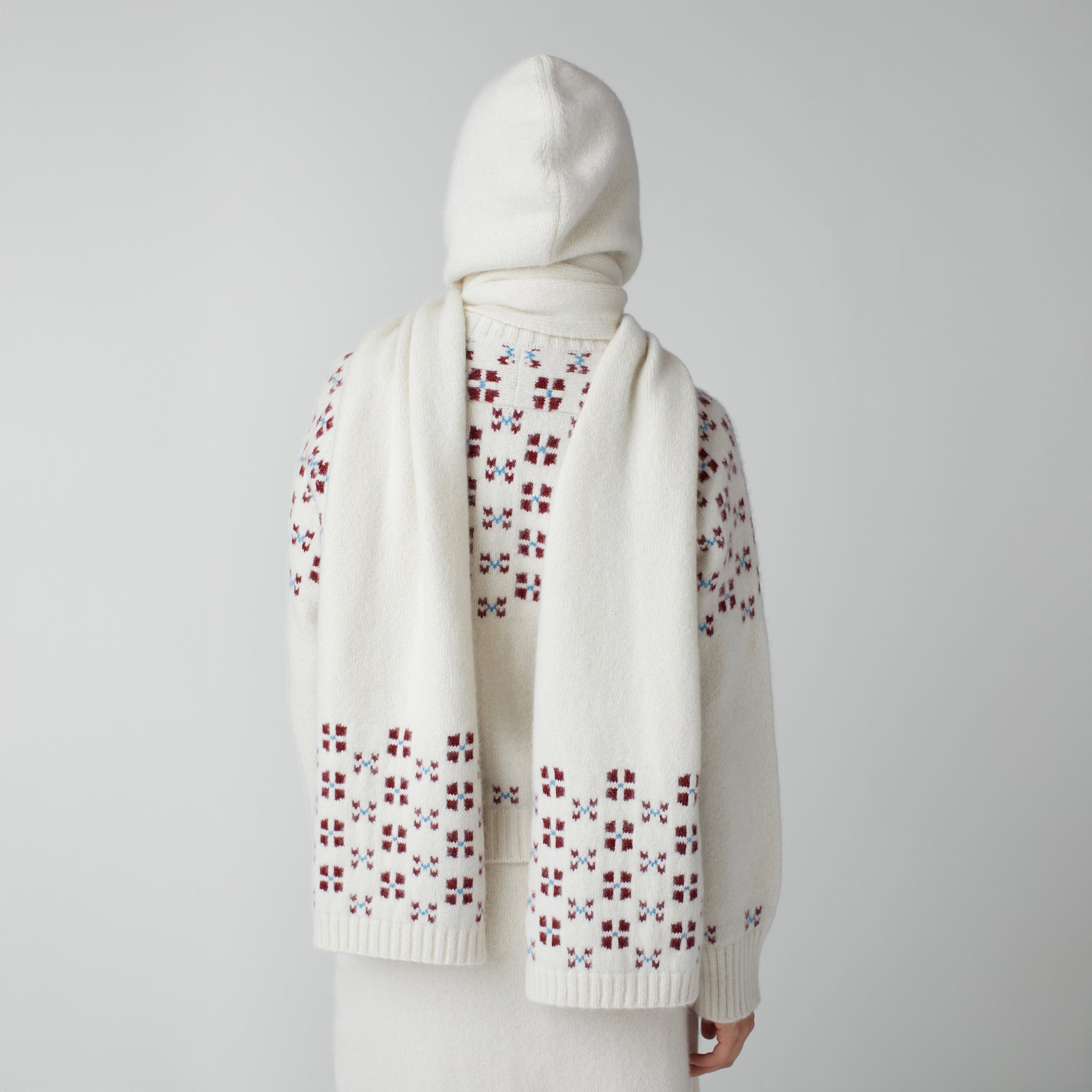 Winter Fair Isle Hoodie Scarf – Calle Del Mar