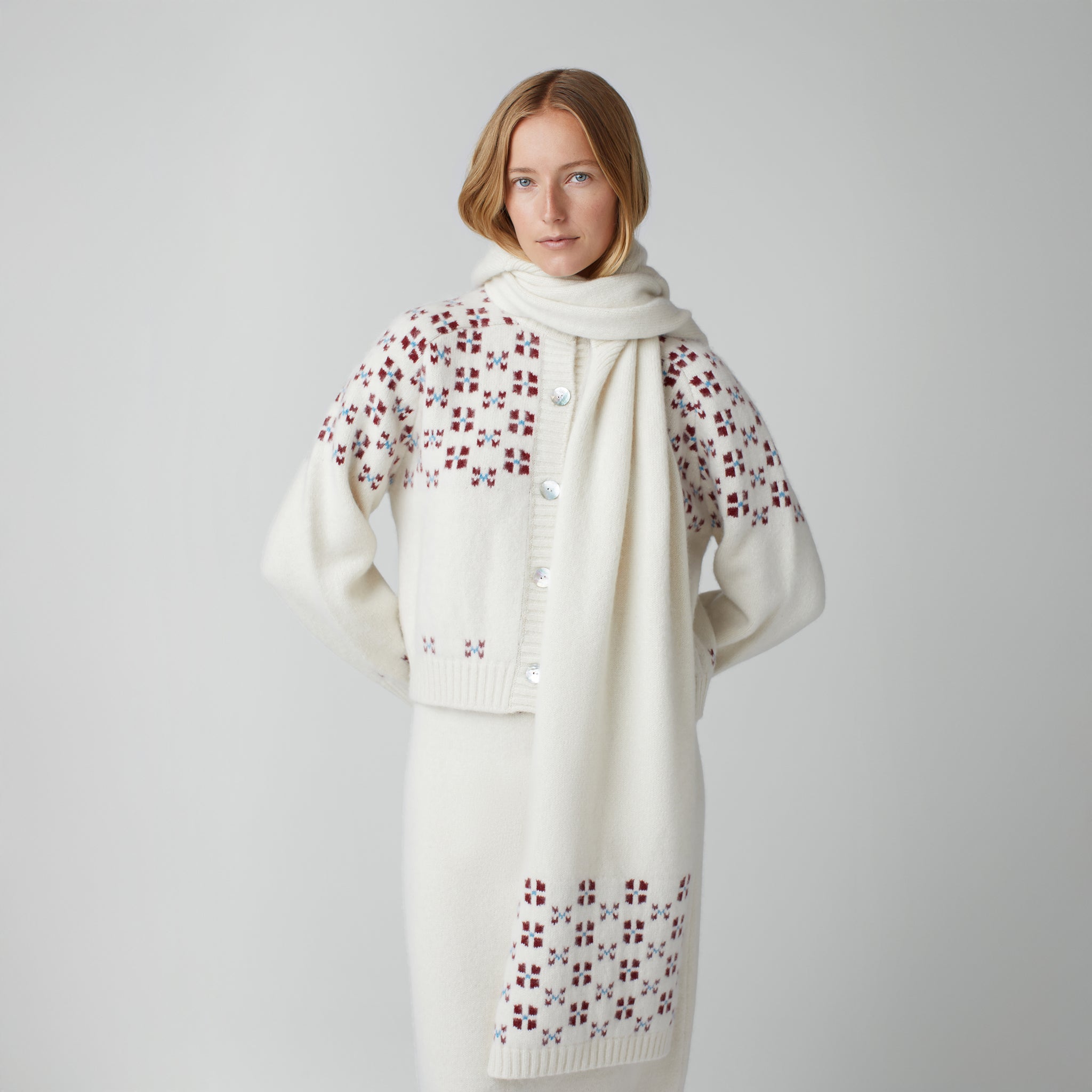 Winter Fair Isle Hoodie Scarf – Calle Del Mar