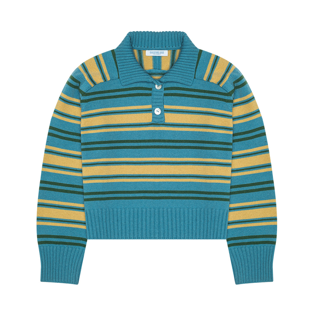 Paper Stripe Cashmere Polo