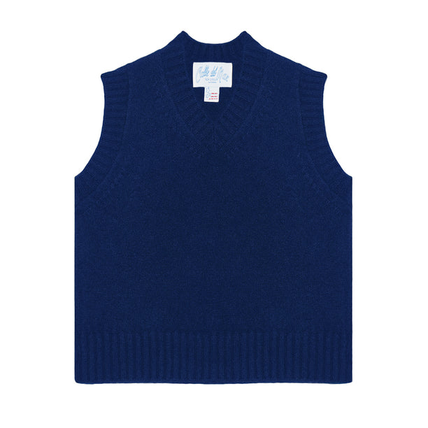 ◆Sienne◆ Cashmere Cable Wool Vest Light Blue S4WKN14FC Cashmere Cable Wool Vest (Blue) - sienne