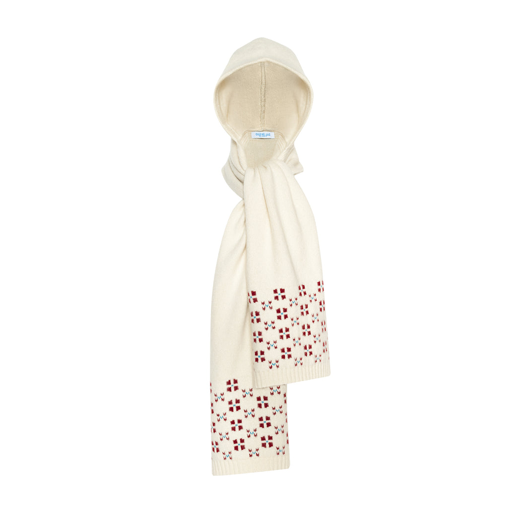 Winter Fair Isle Hoodie Scarf