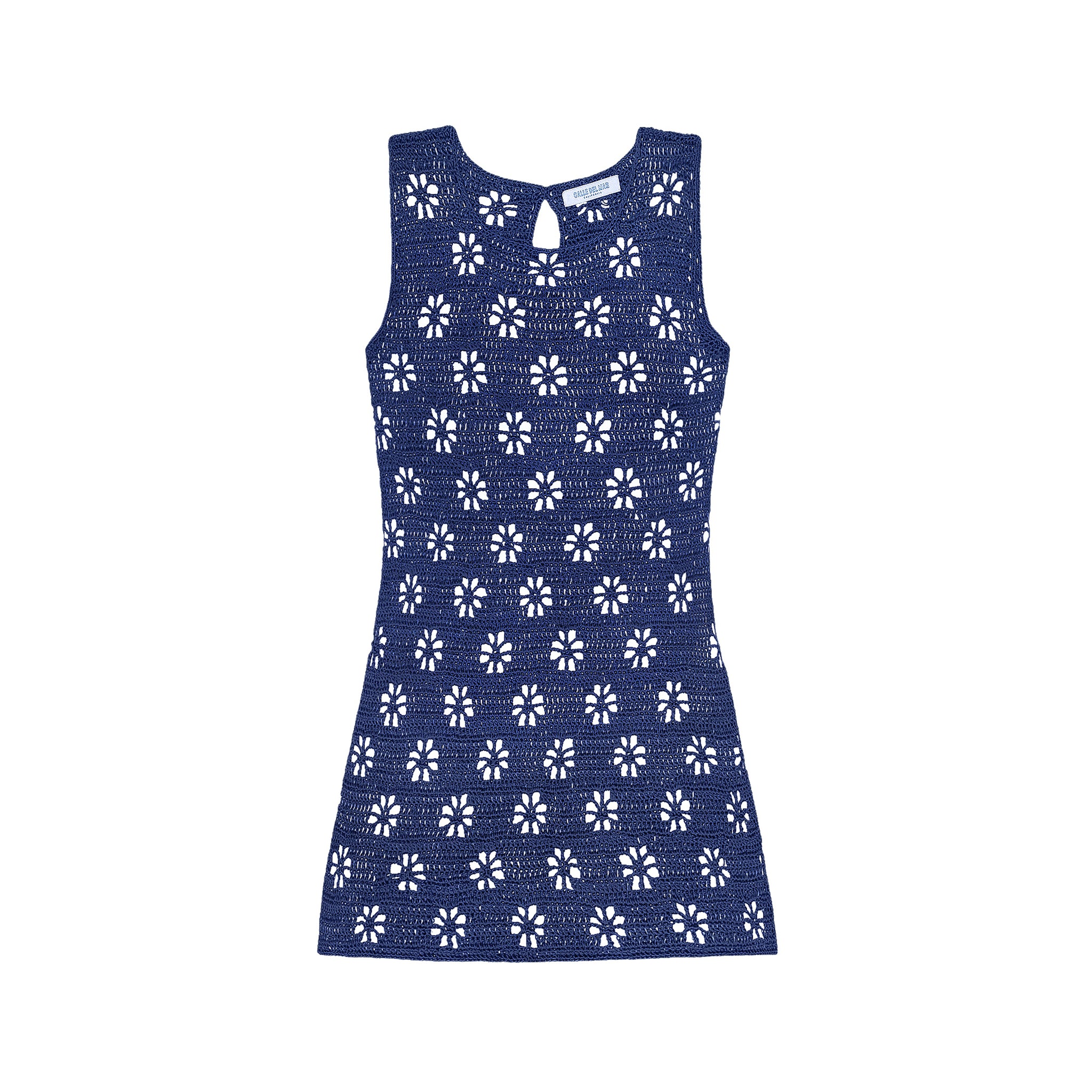 Floral Crochet Mini Dress Navy / S