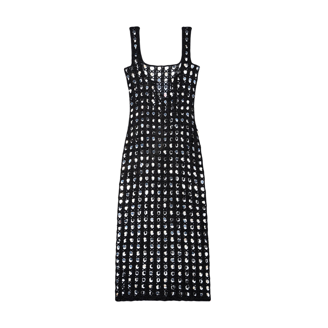 Embellished Crochet Dress Black / M Embellished Crochet Dress Black / M
